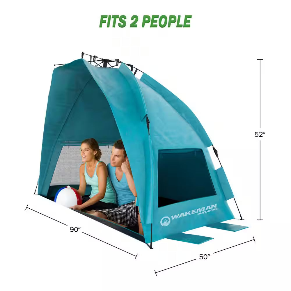 Turquoise Pop up Beach Tent Sun Shelter with Carry Bag