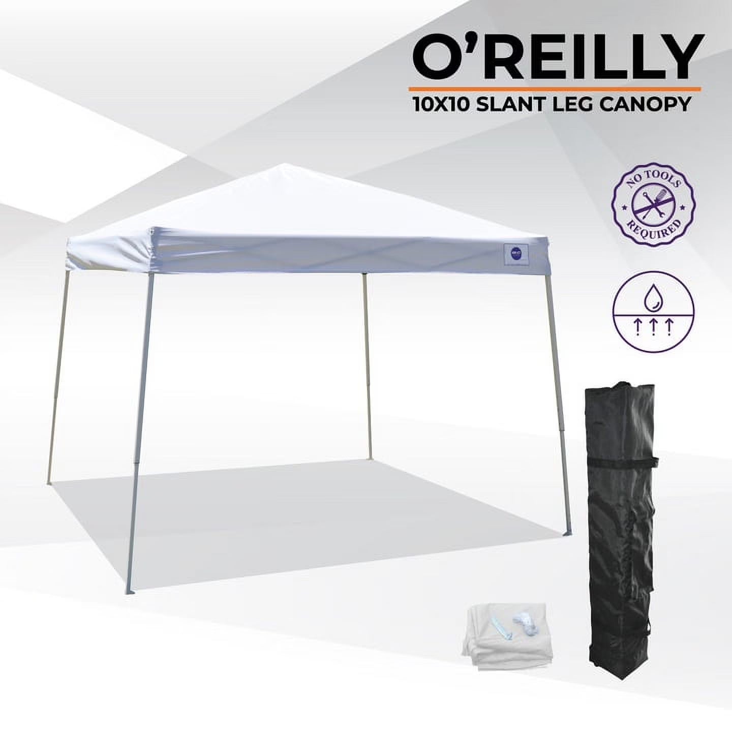 10 X 10 Pop up Canopy Tent, Instant Slant Leg Portable Shade Tent with Carrying Bag, White