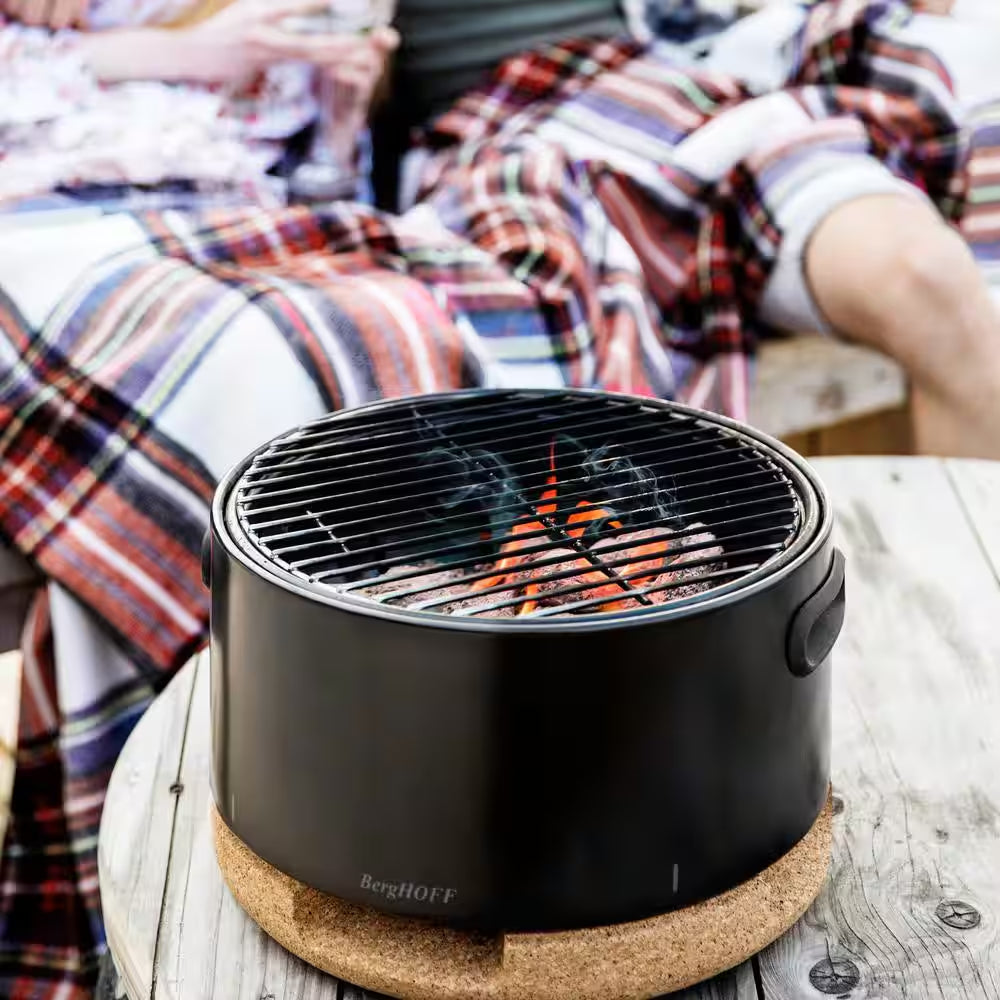 Portable Tabletop Charcoal Grill in Black