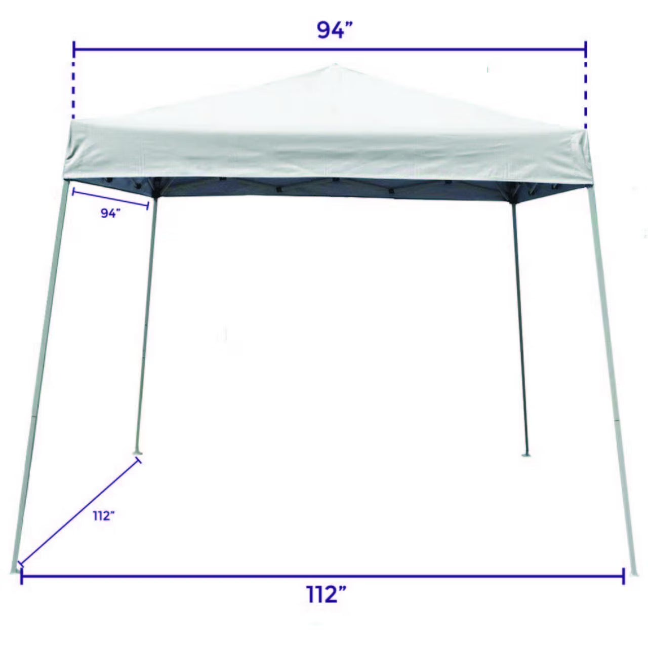 10 X 10 Pop up Canopy Tent, Instant Slant Leg Portable Shade Tent with Carrying Bag, White