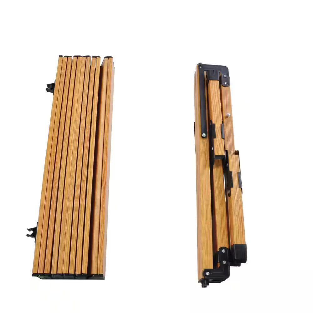 Portable Picnic Table, Rollable Aluminum Alloy Table Top with Folding Solid X-Shaped Frame