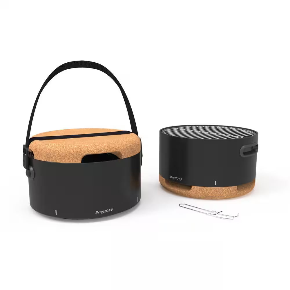 Portable Tabletop Charcoal Grill in Black