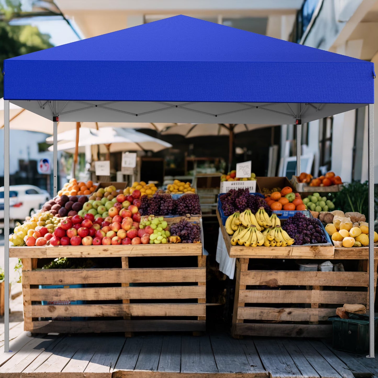 Canopy Tent, 10X10 Ft Easy Pop up Outdoor Canopy Tent, Portable Straight Leg Gazebo Instant Canopy, Blue